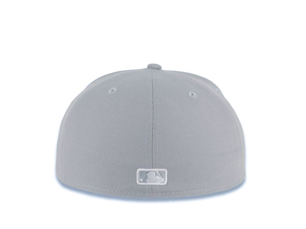 Los Angeles Dodgers New Era MLB 59FIFTY 5950 Fitted Cap Hat Gray Crown/Visor White Upside Down Logo Gray UV