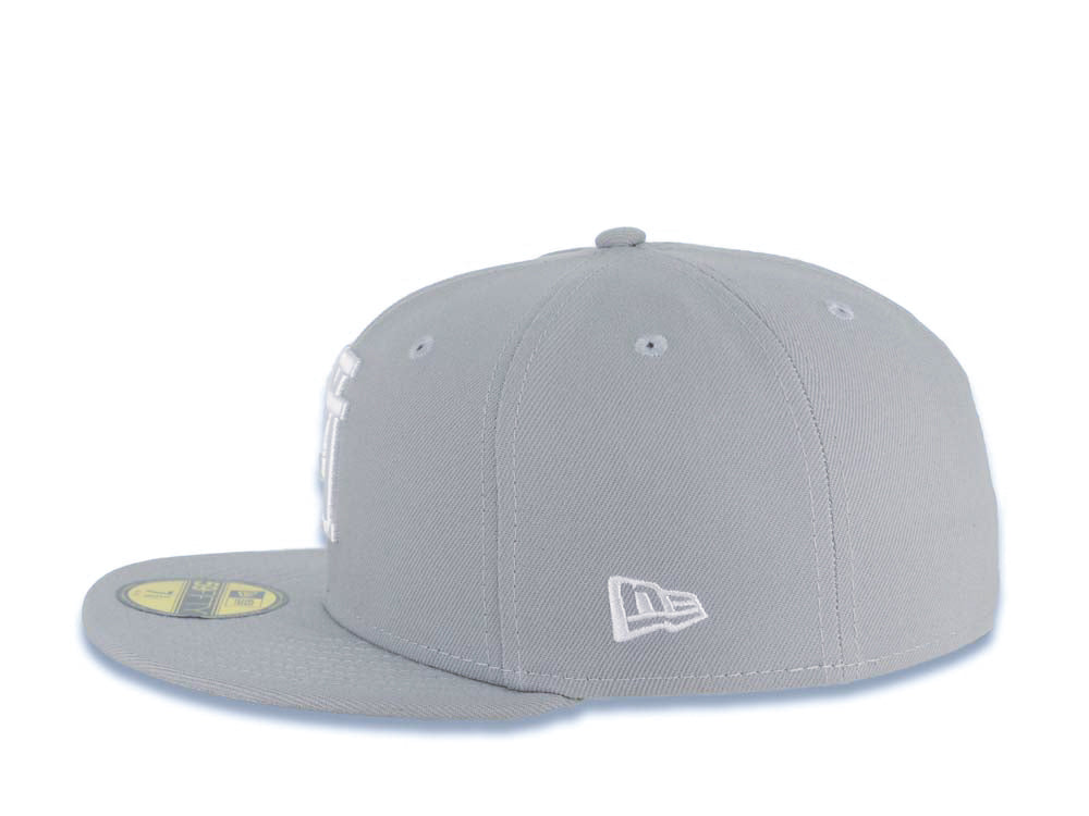 Los Angeles Dodgers New Era MLB 59FIFTY 5950 Fitted Cap Hat Gray Crown/Visor White Upside Down Logo Gray UV