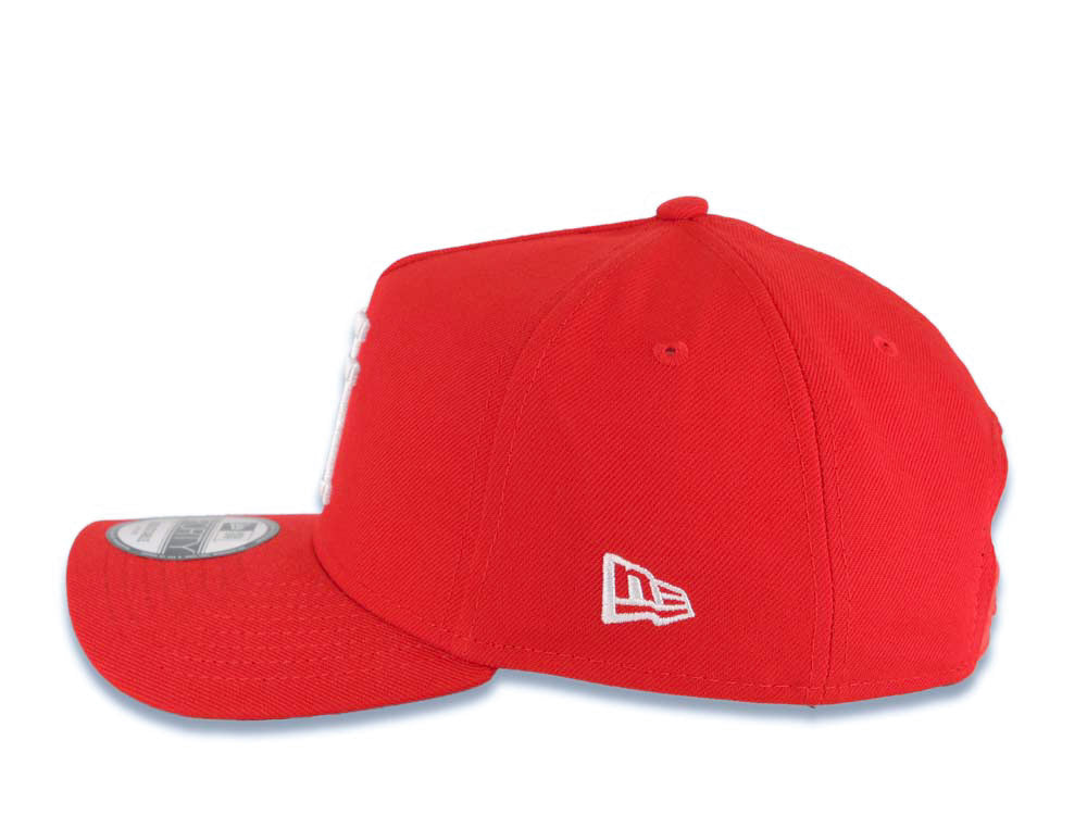 Los Angeles Dodgers New Era MLB 9FORTY 940 Adjustable A-Frame Cap Hat Red Crown/Visor White Upside Down Logo 40th Anniversary Side Patch Gray UV