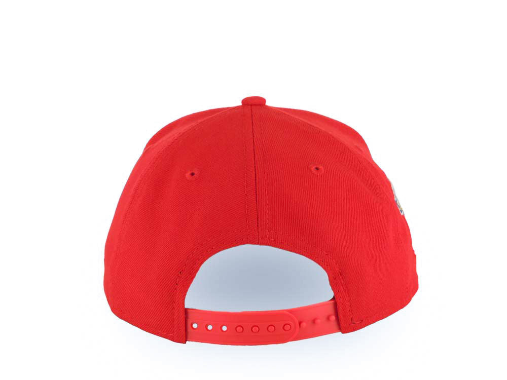 Los Angeles Dodgers New Era MLB 9FORTY 940 Adjustable A-Frame Cap Hat Red Crown/Visor White Upside Down Logo 40th Anniversary Side Patch Gray UV