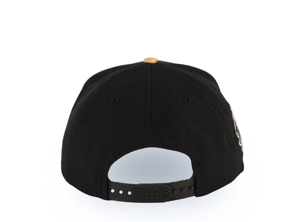 Los Angeles Dodgers New Era MLB 9FORTY 940 Adjustable A-Frame Cap Hat Black Crown/Visor Metallic Gold Upside Down Logo 100th Anniversary Green UV