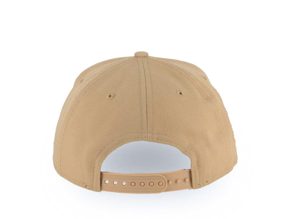 Los Angeles Dodgers New Era MLB 9FORTY 940 Adjustable A-Frame Cap Hat Khaki Crown/Visor White Upside Down Logo 60th Anniversary Side Patch Gray UV