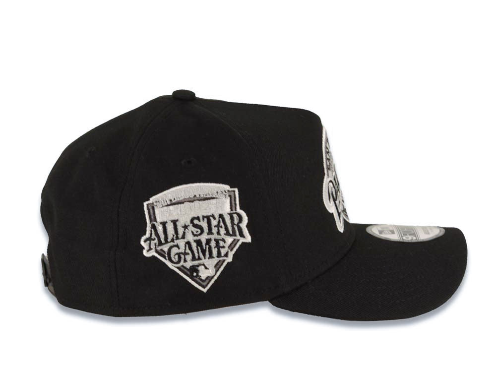 San Diego Padres New Era MLB 9FORTY 940 Adjustable A-Frame Cap Hat Black Crown/Visor Black/Gray/White Baseball Club Logo 1992 All-Star Game Patch