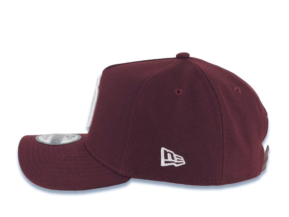 San Diego Padres New Era MLB 9FORTY 940 Adjustable A-Frame Cap Hat Maroon Crown/Visor White Logo 25th Anniversary Side Patch Gray UV