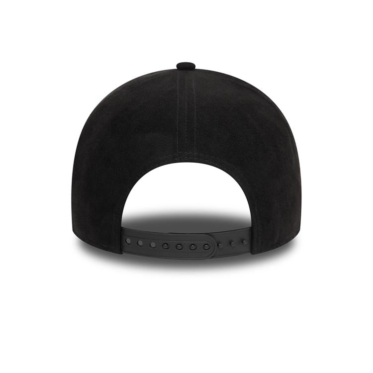 (Suede) New York Yankees New Era MLB 9FORTY 940 Adjustable A-Frame Cap Hat Black Crown/Visor Black Logo