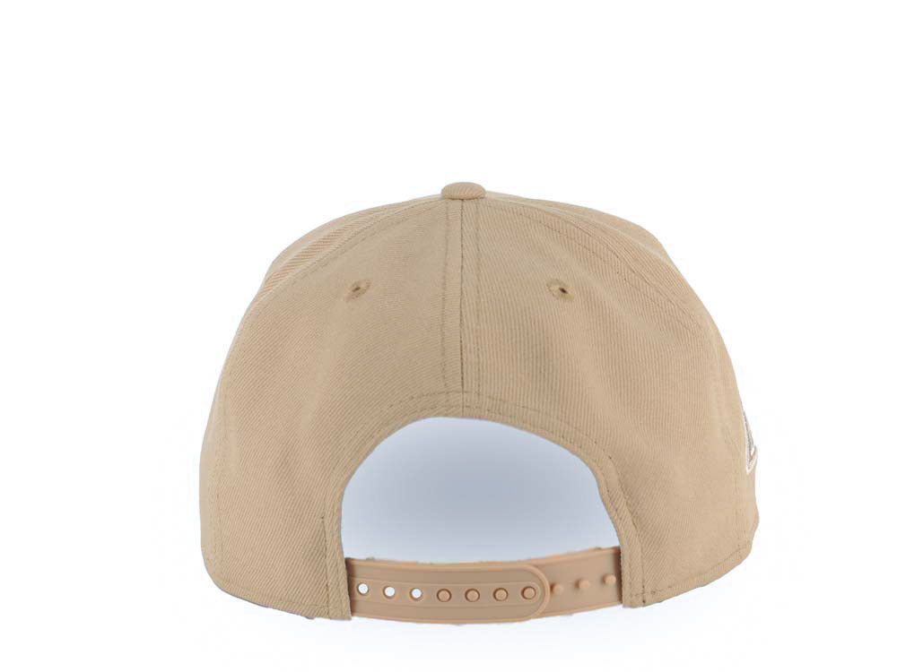 Los Angeles Kings New Era NHL 9FORTY 940 Adjustable A-Frame Cap Hat Khaki Crown/Visor White Text/Script Logo Gray UV