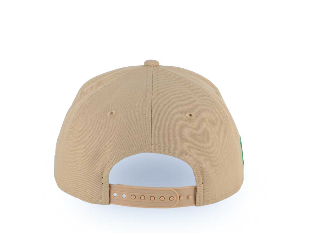 Los Angeles Dodgers New Era MLB 9FORTY 940 Adjustable A-Frame Cap Hat Khaki Crown/Visor Green/White/Red Script Logo Mexico Flag Side Patch Gray UV