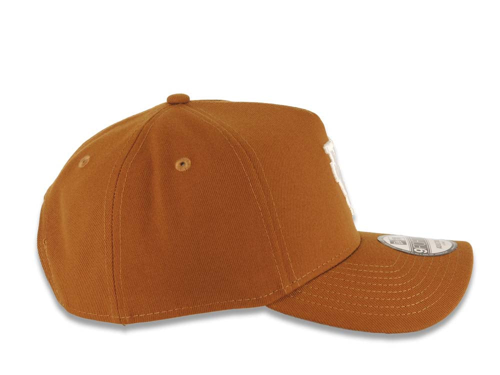 Los Angeles Dodgers New Era MLB 9FORTY 940 Adjustable A-Frame Cap Hat Brown Crown/Visor White Upside Down Logo