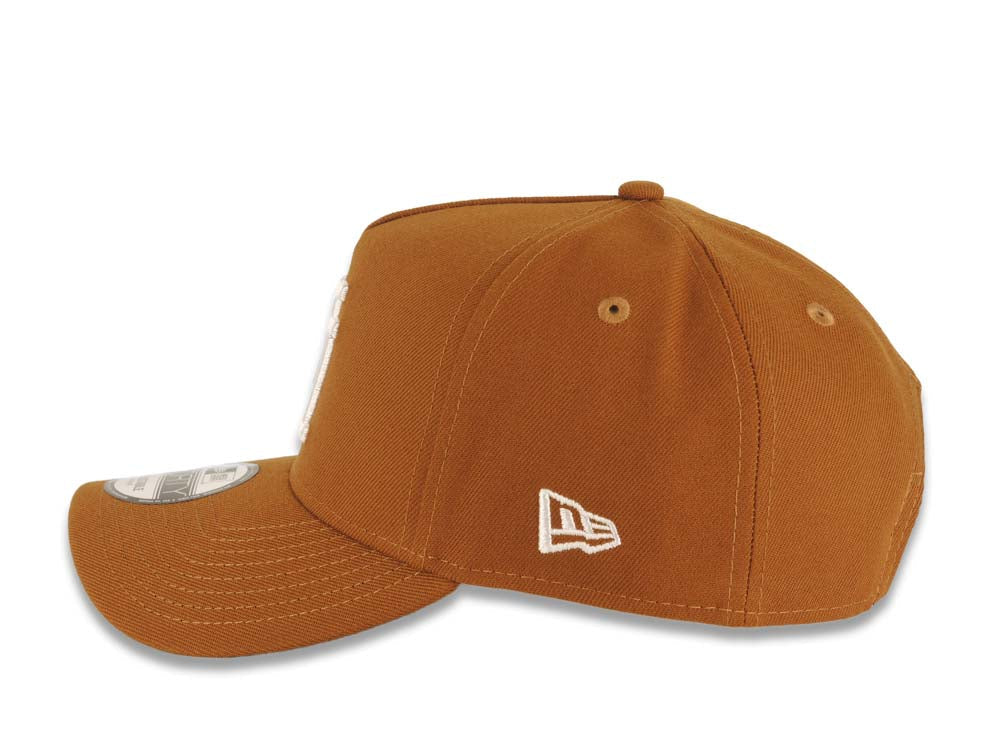 Los Angeles Dodgers New Era MLB 9FORTY 940 Adjustable A-Frame Cap Hat Brown Crown/Visor White Upside Down Logo