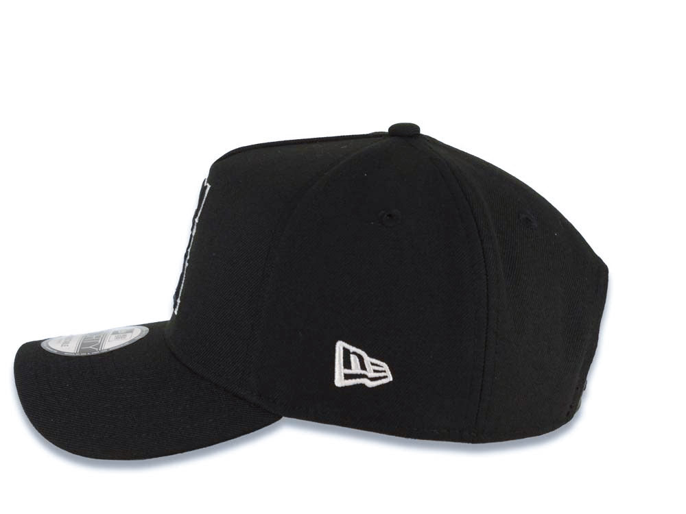 California Angels New Era MLB 9FORTY 940 Adjustable A-Frame Cap Hat Black Crown/Visor Black/White CA Logo Gray UV