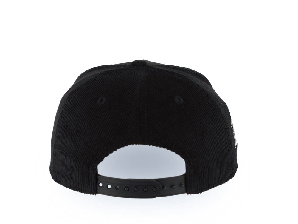 (Corduroy) New York Yankees New Era MLB 9FORTY 940 Adjustable A-Frame Cap Hat Black Crown/Visor White Logo 1998 World Series Side Patch Gray UV