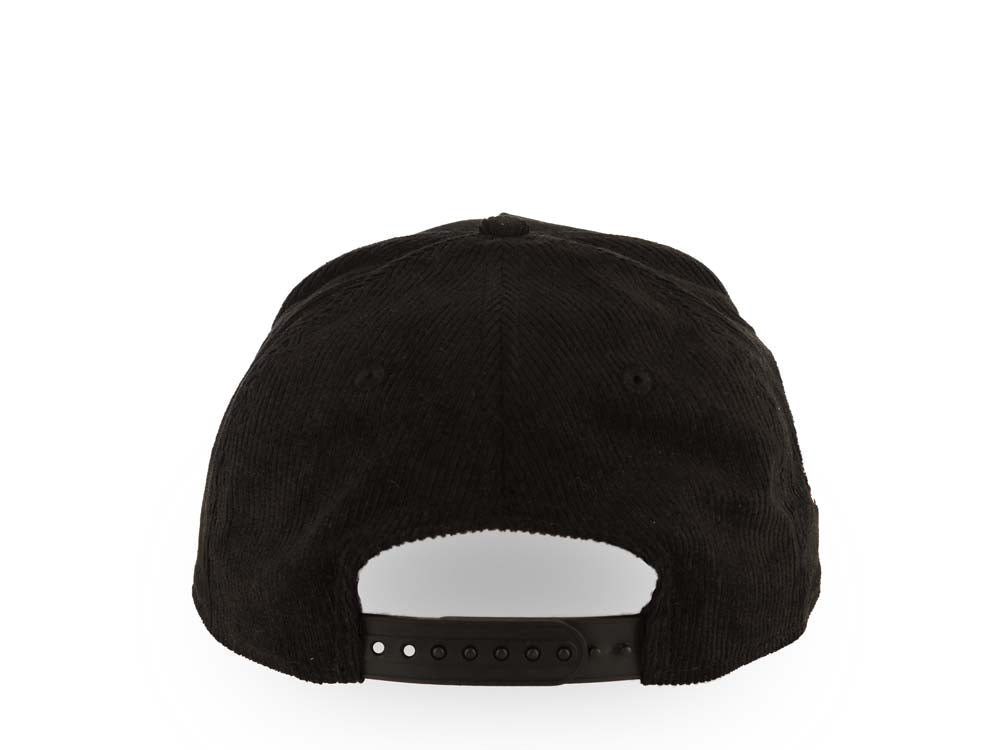 (Corduroy) San Diego Padres New Era MLB 9FORTY 940 Adjustable A-Frame Cap Hat Black Crown/Visor White Logo With Rose 40th Anniversary Side Patch
