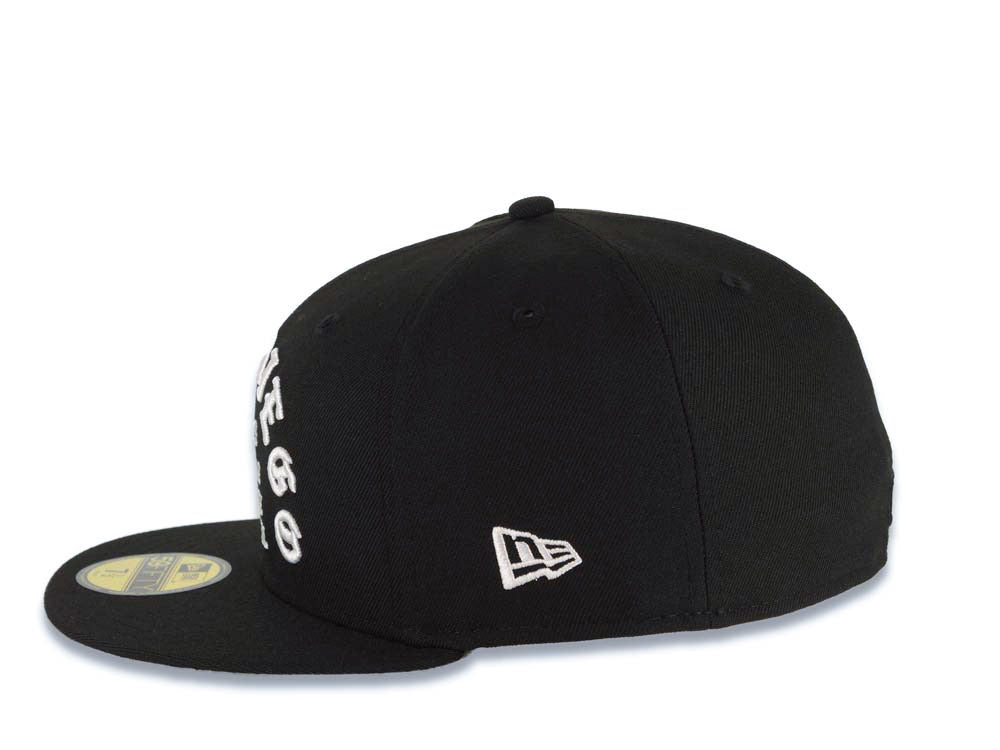San Diego Padres New Era MLB 59FIFTY 5950 Fitted Cap Hat Black Crown/Visor White Logo 1969 Major League Baseball Text/Script Writing