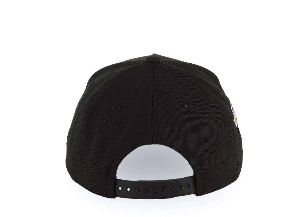 Las Vegas Golden Knights New Era NHL 9FORTY 940 Adjustable A-Frame Cap Hat Black Crown/Visor Red/Metallic Gold/White Logo 2017-2018 Inaugural Season Patch