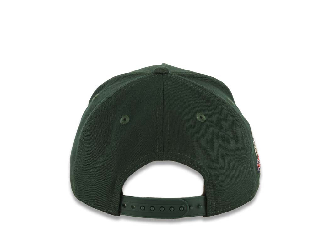 San Diego Padres New Era MLB 9FORTY 940 Adjustable A-Frame Cap Hat Dark Green Crown/Visor White Logo Petco Park Side Patch Gray UV
