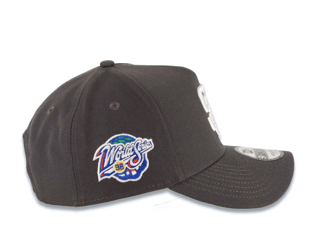 San Diego Padres New Era MLB 9FORTY 940 Adjustable A-Frame Cap Hat Gray Crown/Visor White Logo 1998 World Series Side Patch Gray UV