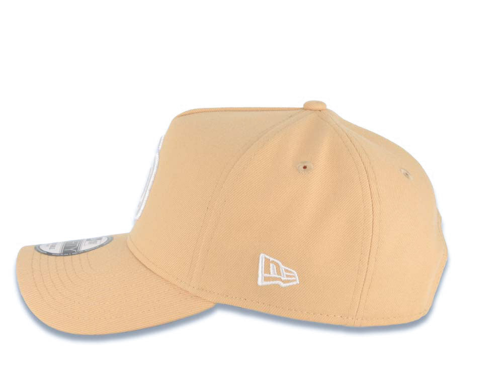 San Diego Padres New Era MLB 9FORTY 940 Adjustable A-Frame Cap Hat Khaki Crown/Visor White Logo 40th Anniversary Side Patch Gray UV