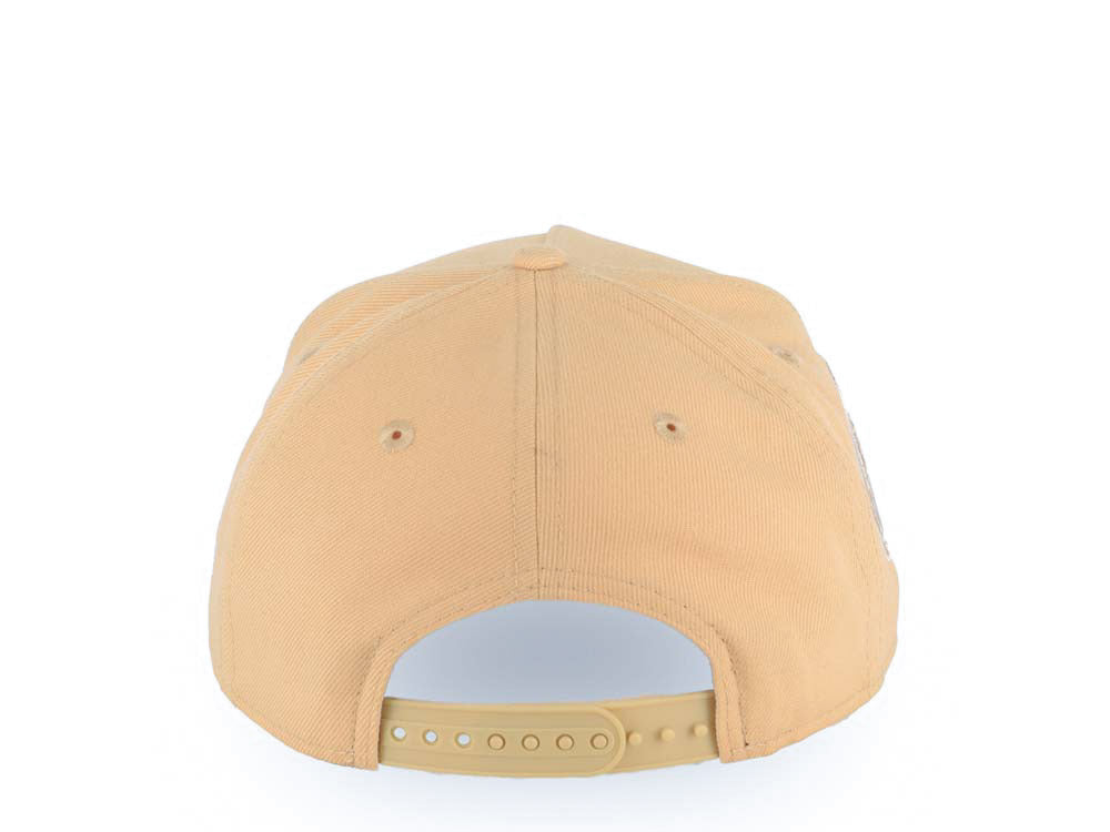 San Diego Padres New Era MLB 9FORTY 940 Adjustable A-Frame Cap Hat Khaki Crown/Visor White Logo 40th Anniversary Side Patch Gray UV