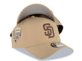 San Diego Padres New Era MLB 9FORTY 940 Adjustable A-Frame Cap Hat Khaki Crown/Visor Brown Logo 1992 All-Star Game Side Patch Gray UV