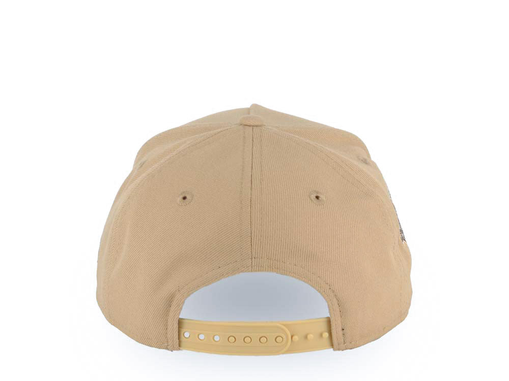 San Diego Padres New Era MLB 9FORTY 940 Adjustable A-Frame Cap Hat Khaki Crown/Visor Brown Logo 1992 All-Star Game Side Patch Gray UV