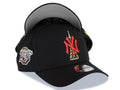 New York Yankees New Era MLB 9FORTY 940 Adjustable A-Frame Empire Cap Hat Black Crown/Visor Red/Metallic Gold/Black Logo 1998 World Series Side Patch