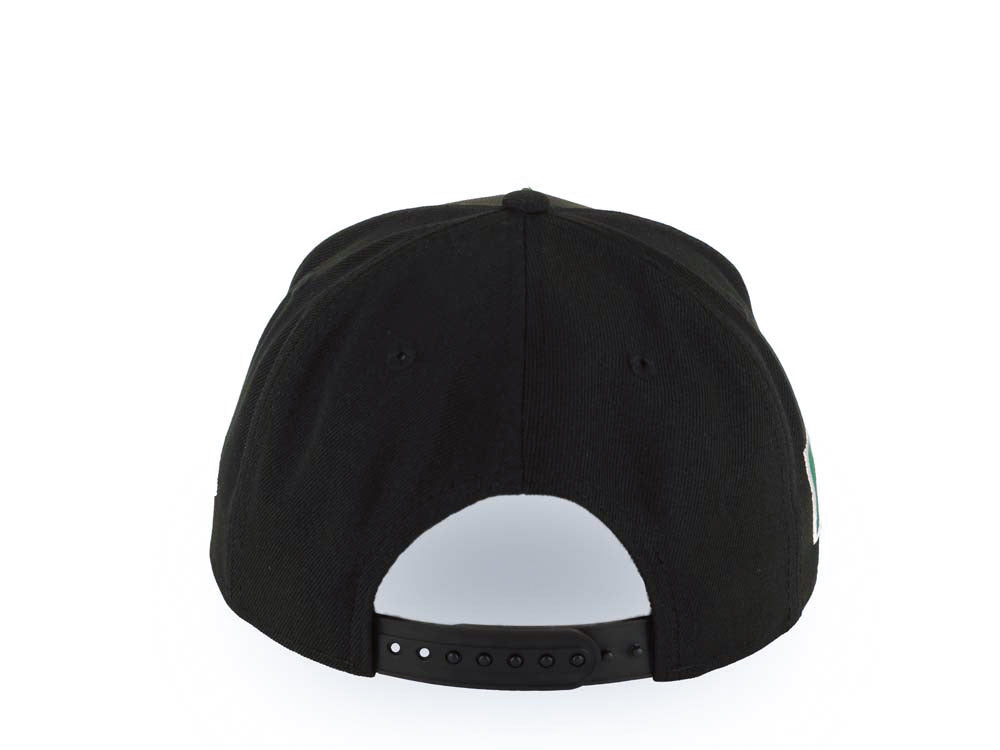 Mexico Aztec New Era 9FORTY 940 Adjustable A-Frame Cap Hat Black Crown/Visor Black/White Headdress Logo Mexico Flag Side Patch Gray UV