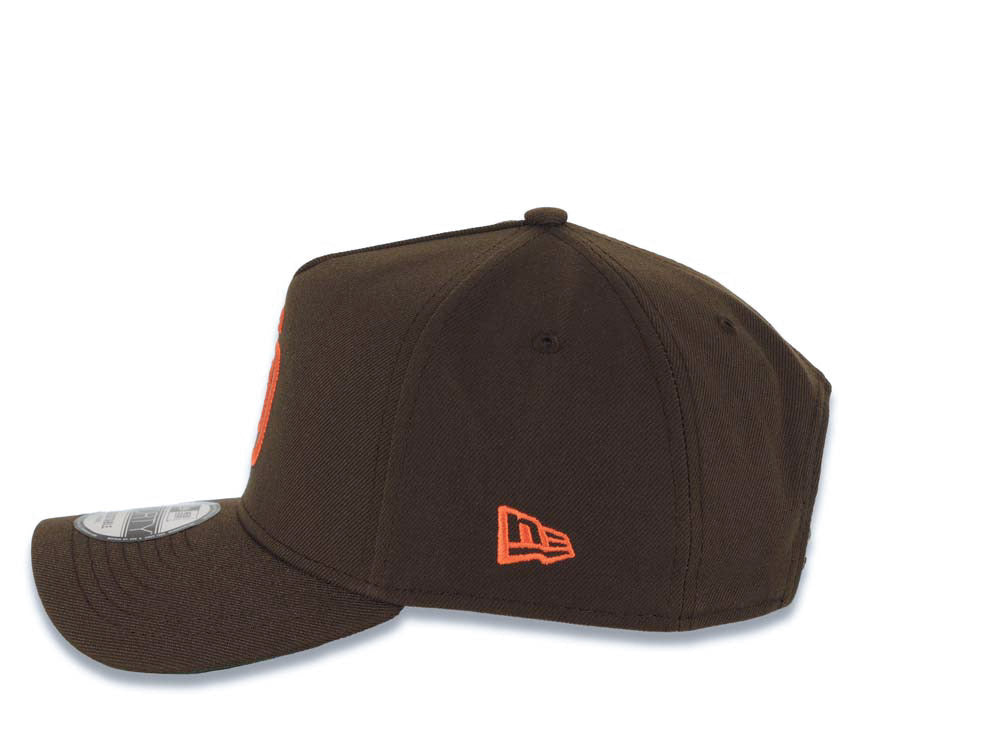 San Diego Padres New Era MLB 9FORTY 940 Adjustable A-Frame Cap Hat Brown Crown/Visor Orange Logo 1998 World Series Side Patch Green UV
