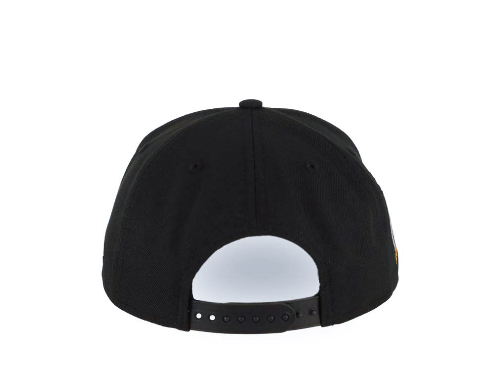 San Diego Padres New Era MLB 9FORTY 940 Adjustable A-Frame Cap Hat Black Crown/Visor Black/Tan Logo Petco Park Side Patch Tan UV
