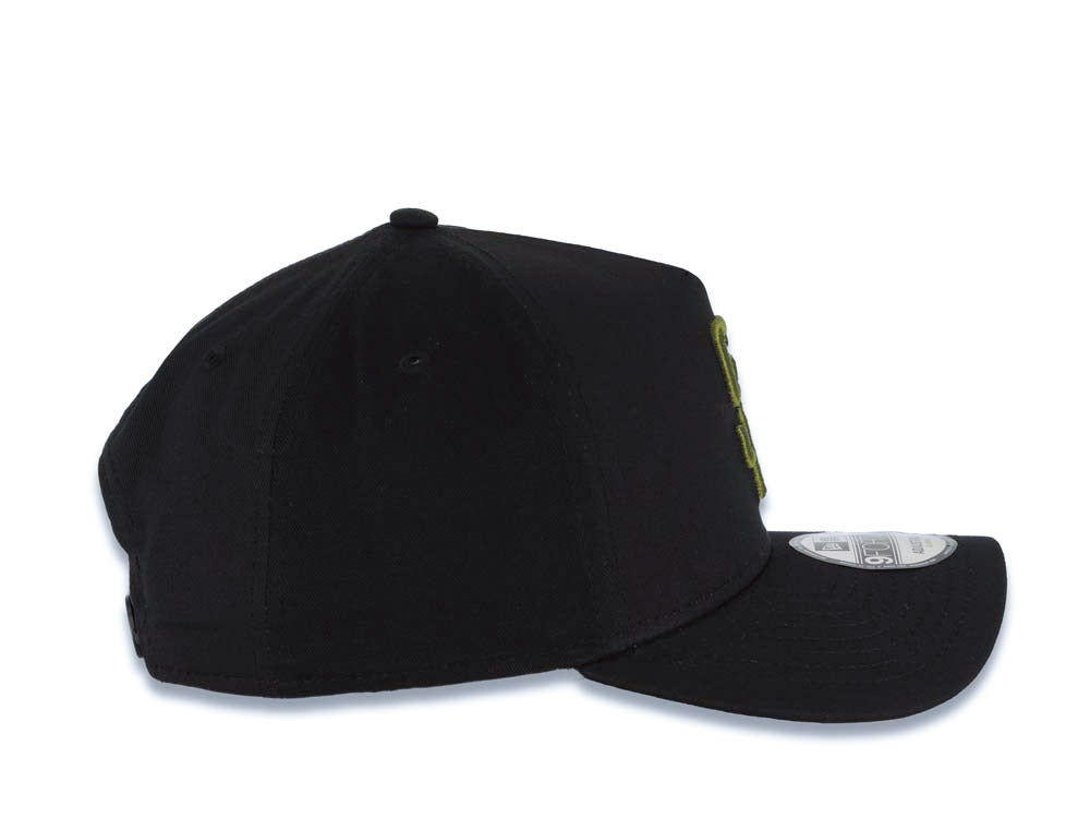 San Diego Padres New Era MLB 9FORTY 940 Adjustable A-Frame Cap Hat Black Crown/Visor Dark Green Logo