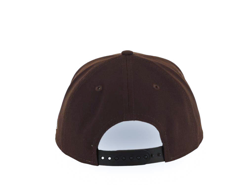 San Diego Padres New Era MLB 9FORTY 940 Adjustable A-Frame Cap Hat Dark Brown Crown/Visor Brown/Orange/White Baseball Club Logo Baseball Club