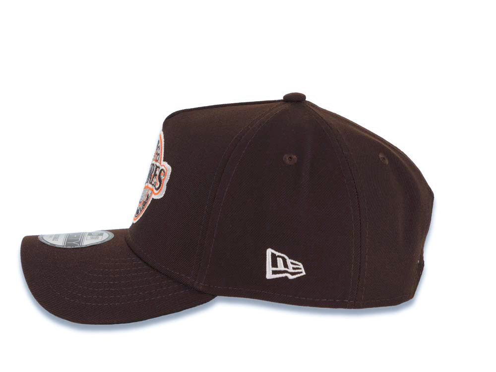 San Diego Padres New Era MLB 9FORTY 940 Adjustable A-Frame Cap Hat Dark Brown Crown/Visor Brown/Orange/White Baseball Club Logo Baseball Club