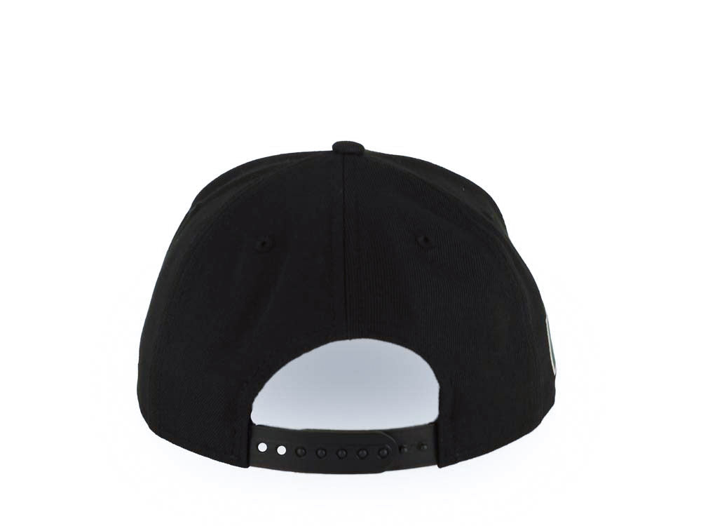 Mexico New Era WBC World Baseball Classic 9FORTY 940 Adjustable A-Frame Cap Hat Black Crown/Visor Team Color Logo Mexico Flag Side Patch Gray UV