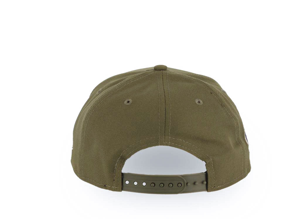 Los Angeles Dodgers New Era MLB 9FORTY 940 Adjustable A-Frame Cap Hat Olive Green Crown/Visor White Logo 40th Anniversary Side Patch Gray UV