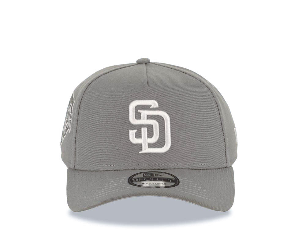 San Diego Padres New Era MLB 9FORTY 940 Adjustable A-Frame Cap Hat Gray Crown/Visor White Logo 1992 All-Star Game Side Patch