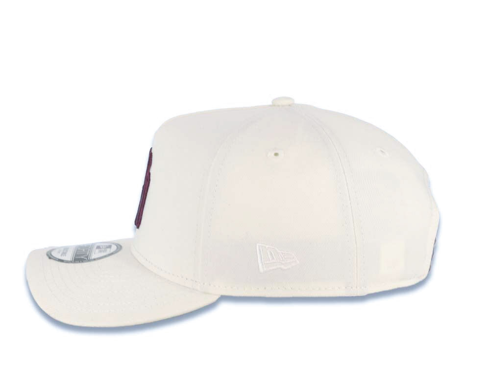 New York Yankees New Era MLB 9FORTY 940 Adjustable A-Frame Cap Hat White Crown/Visor Maroon Logo 2009 World Series Side Patch