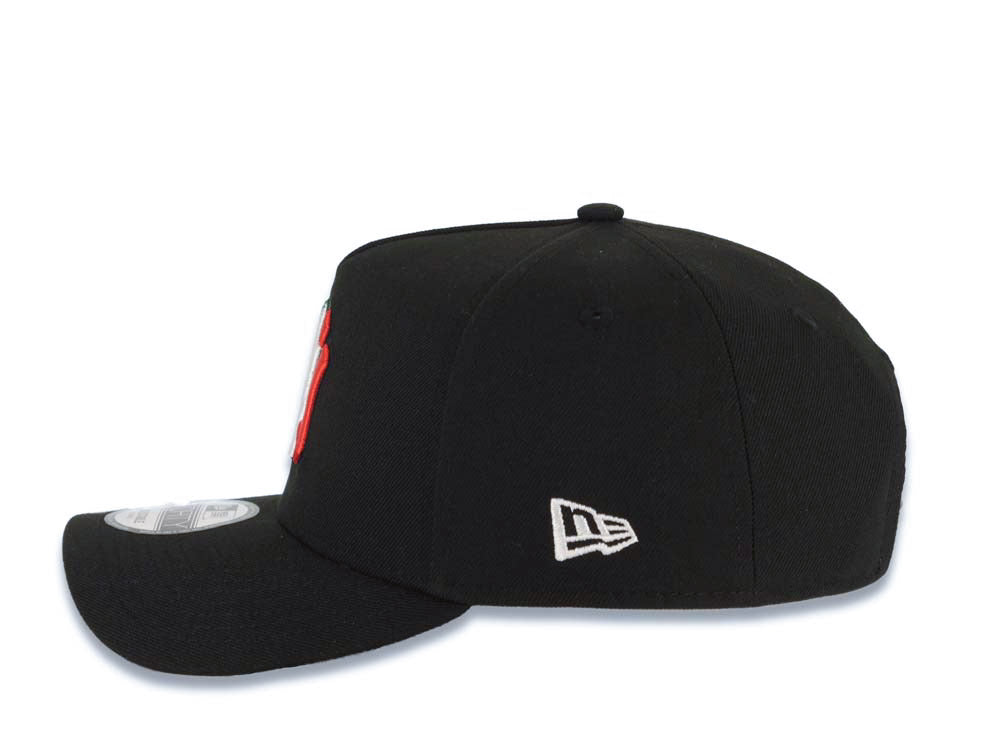 New York Yankees New Era MLB 9FORTY 940 Adjustable A-Frame Cap Hat Black Crown/Visor Green/White/Red Logo 100th Anniversary Stadium Side Patch
