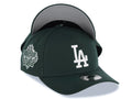 Los Angeles Dodgers New Era MLB 9FORTY 940 Adjustable A-Frame Cap Hat Green Crown/Visor White Logo 40th Anniversary Stadium Side Patch