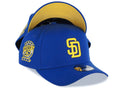 San Diego Padres New Era MLB 9FORTY 940 Adjustable A-Frame Cap Hat Royal Blue Crown/Visor Yellow Logo 25th Anniversary Side Patch Yellow UV