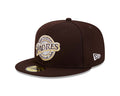 San Diego Padres New Era MLB 59FIFTY 5950 Fitted Cap Hat Brown Crown/Visor Brown/Yellow Baseball Club Logo (2025 Clubhouse)