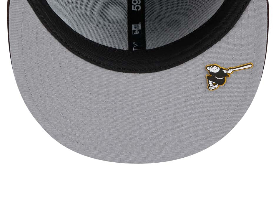 San Diego Padres New Era MLB 59FIFTY 5950 Fitted Cap Hat Brown Crown/Visor Brown/Yellow Baseball Club Logo (2025 Clubhouse)