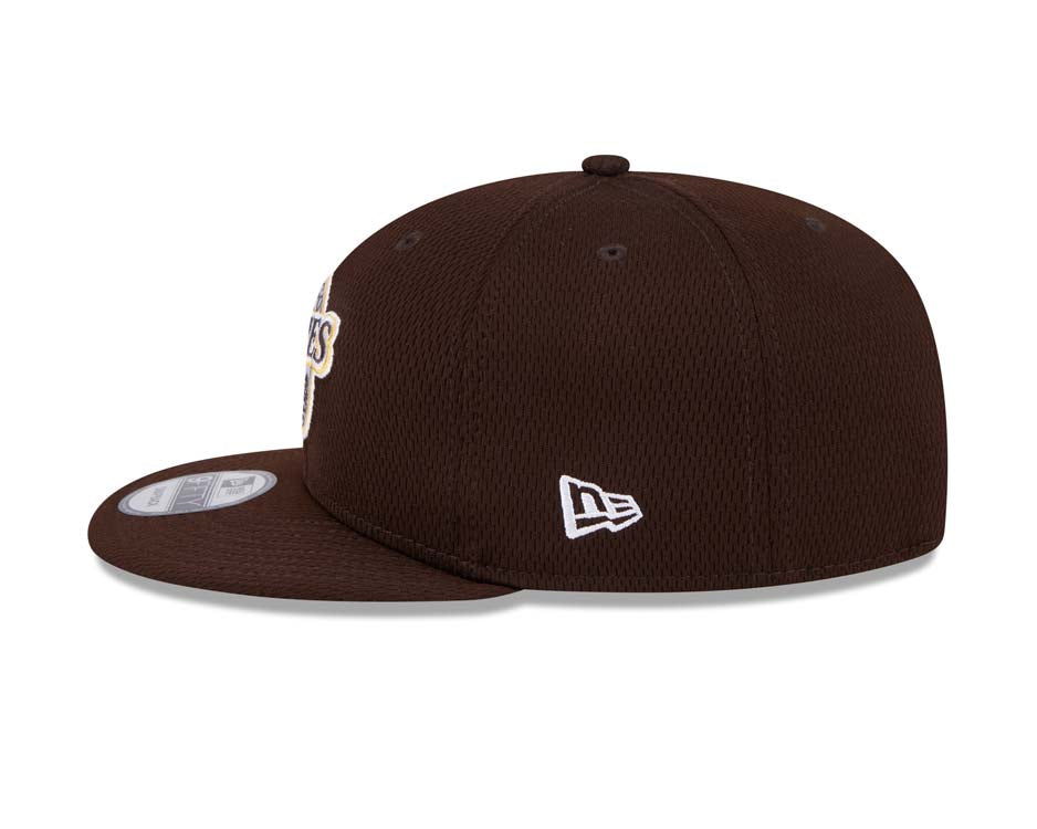 San Diego Padres New Era MLB 9FIFTY 950 Snapback Cap Hat Brown Crown/Visor Brown/Yellow Baseball Club Logo (2025 Clubhouse)