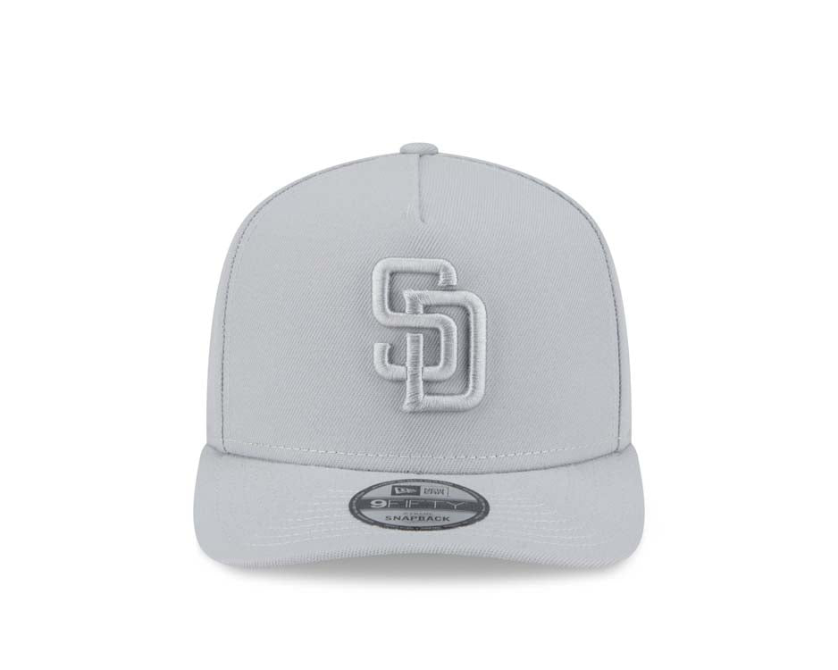 San Diego Padres New Era MLB 9FIFTY 950 Snapback A-Frame Cap Hat Dark Gray Crown/Visor Dark Gray Logo (Color Pack)