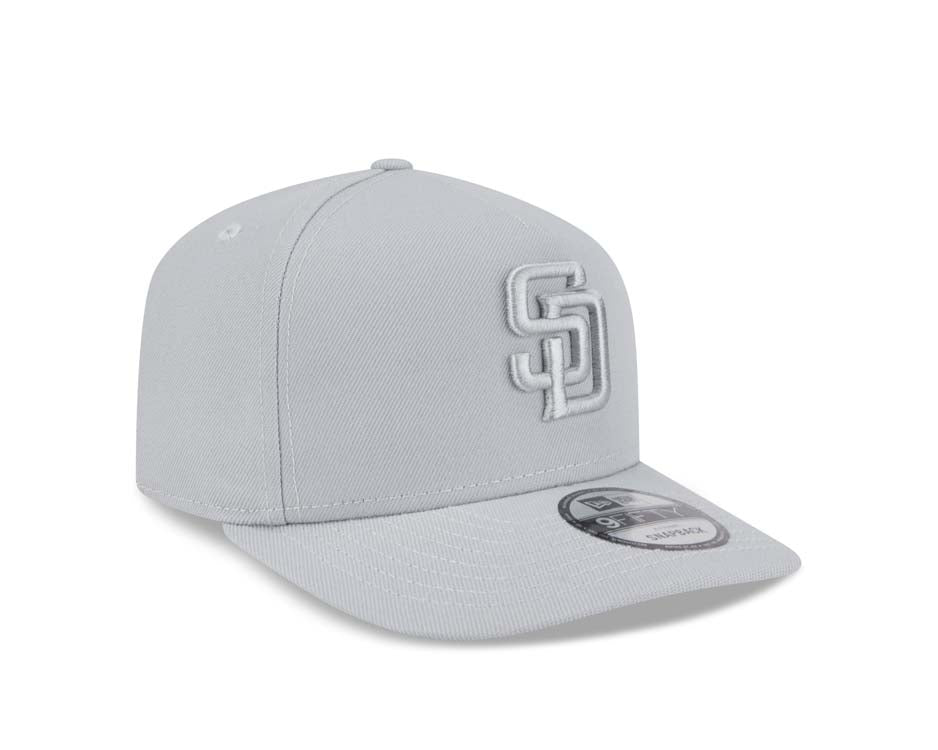 San Diego Padres New Era MLB 9FIFTY 950 Snapback A-Frame Cap Hat Dark Gray Crown/Visor Dark Gray Logo (Color Pack)