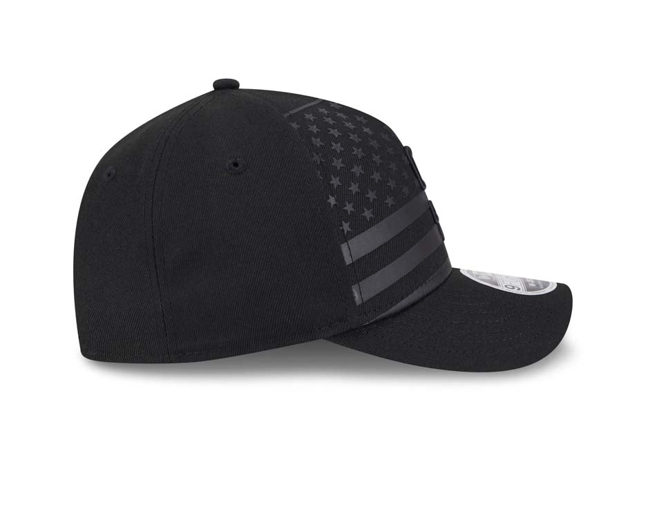 San Diego Padres New Era MLB 9FORTY 940 Adjustable A-Frame Cap Hat Black American Flag Crown/Visor Black Logo