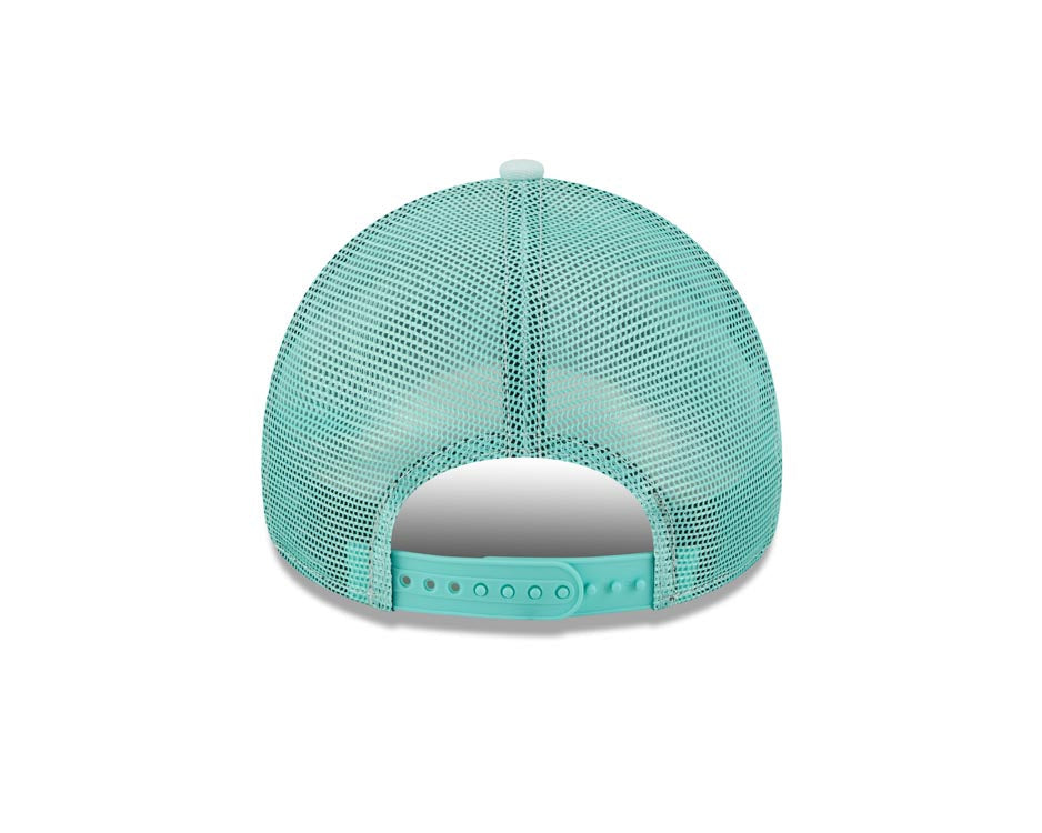 San Diego Padres New Era MLB 9FORTY 940 Adjustable A-Frame Mesh/Trucker Cap Hat Light Teal Crown/Visor Magenta Logo (2022 City Connect)