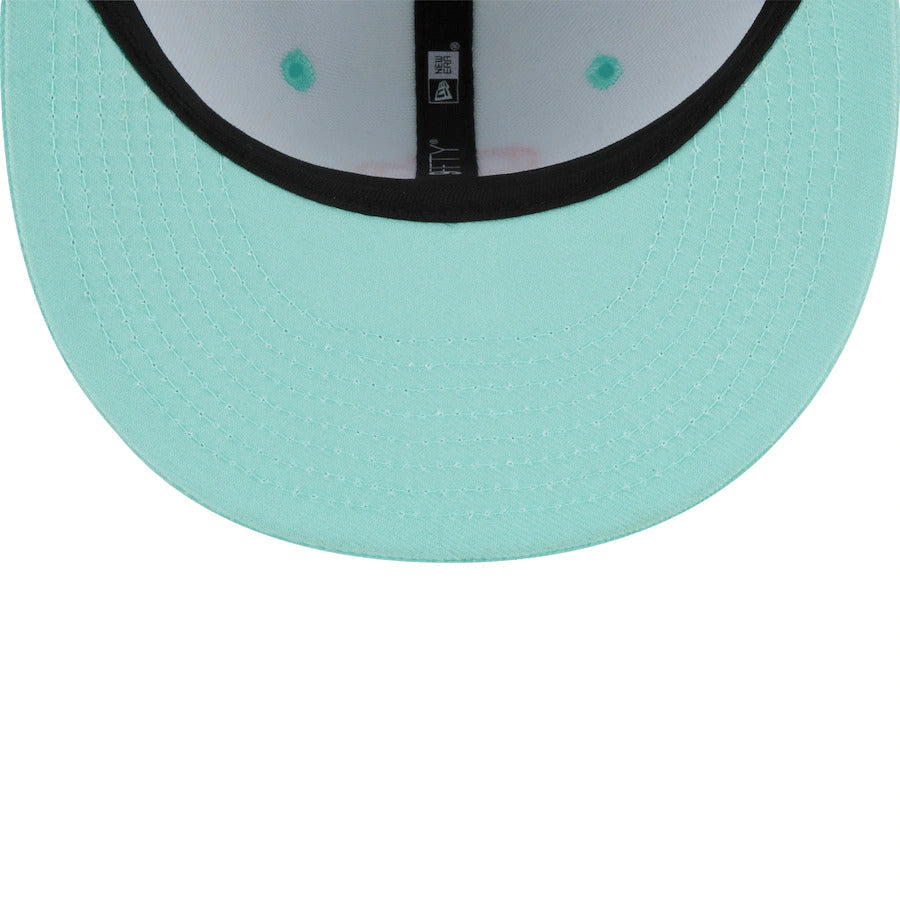 (Youth) San Diego Padres New Era MLB 9FIFTY 950 Kid Snapback Cap Hat Light Teal Crown/Visor Magenta Logo (2022 City Connect)