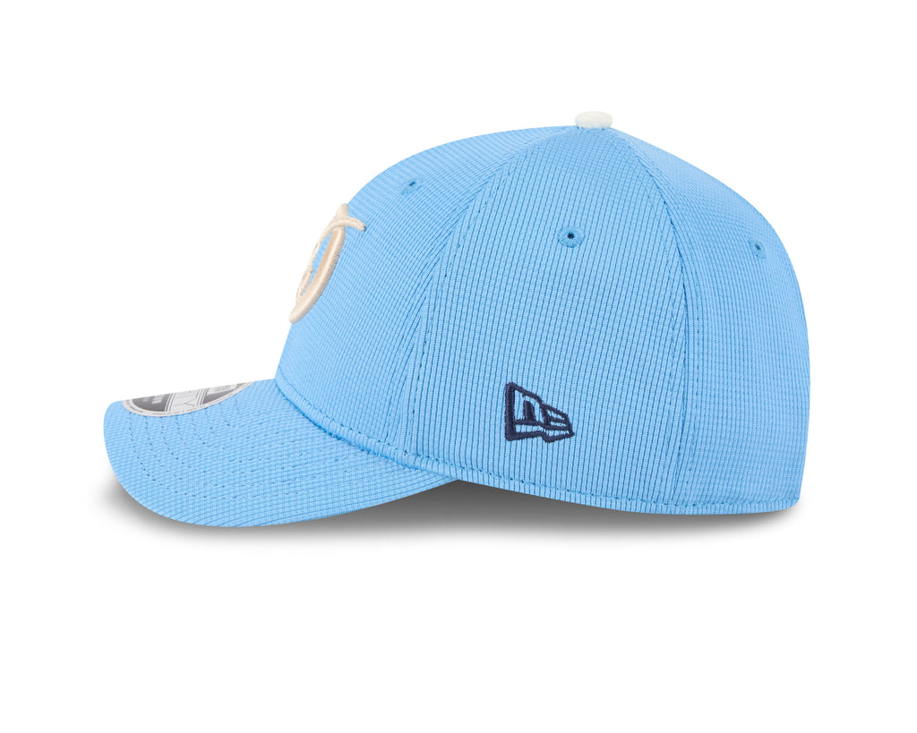 (City Connect) Los Angeles Dodgers New Era MLB 9FORTY 940 Adjustable M-Crown Cap Hat Sky Blue Crown/Visor Cream Logo