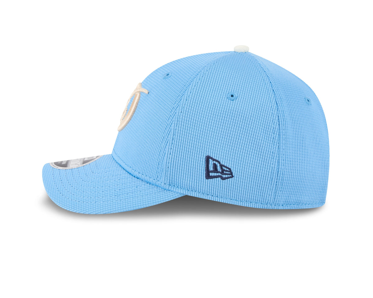 (City Connect) Los Angeles Dodgers New Era MLB 9FORTY 940 Adjustable M-Crown Cap Hat Sky Blue Crown/Visor Cream Logo