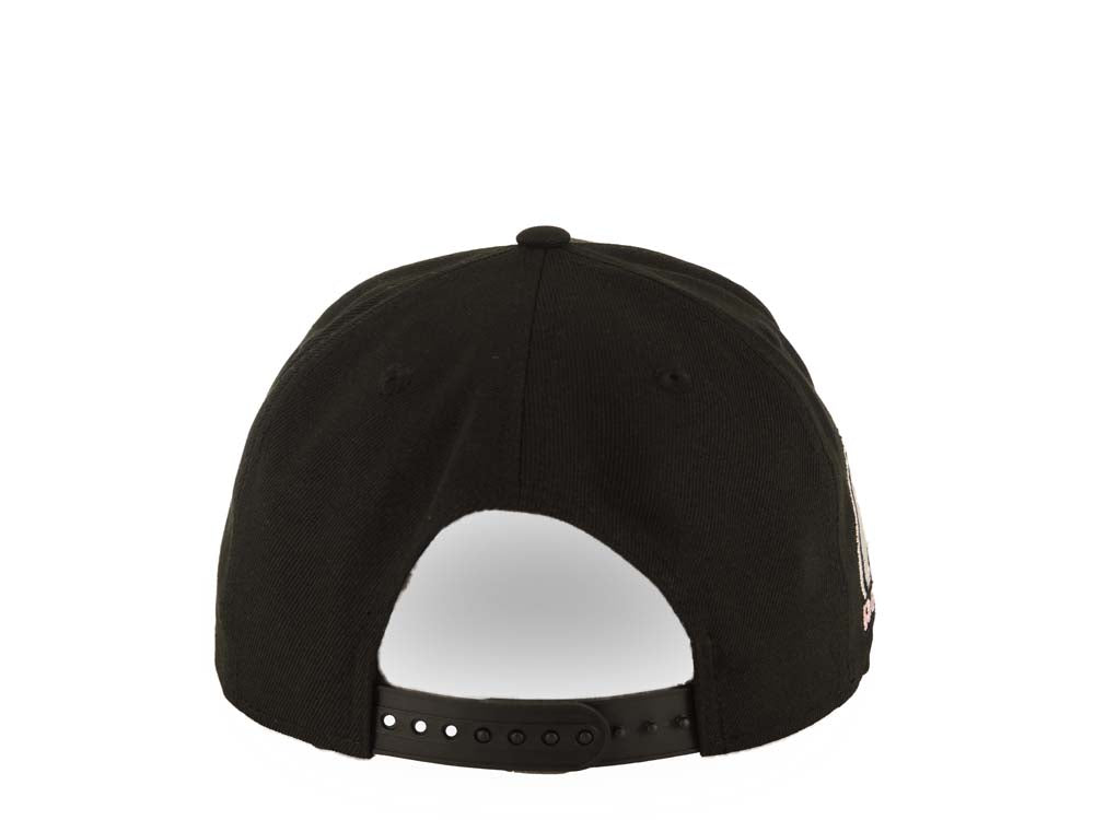 San Diego Padres New Era MLB 9FORTY 940 Adjustable A-Frame Cap Hat Black Crown/Visor White Logo With Pink Palm Petco Park Side Patch Gray UV