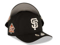 San Francisco Giants New Era 9FORTY 940 Adjustable A-Frame Cap Hat Black Crown/Visor Glow White Logo 60th Anniversary Side Patch Gray UV